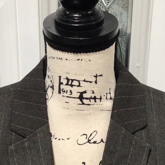 🆕 WORTHINGTON Pinstripes Blazer Charcoal/White Stripes - Picture 2 of 11